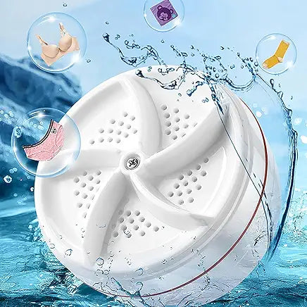 ABS White Ultrasonic Portable Washing Machine